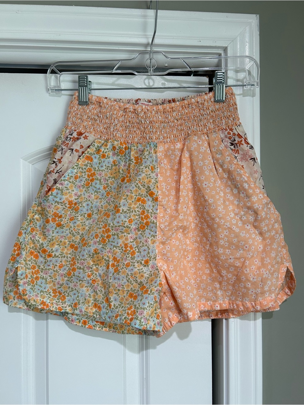 American Eagle Outfitters Patchwork Floral Peach & Multicolor Skirt